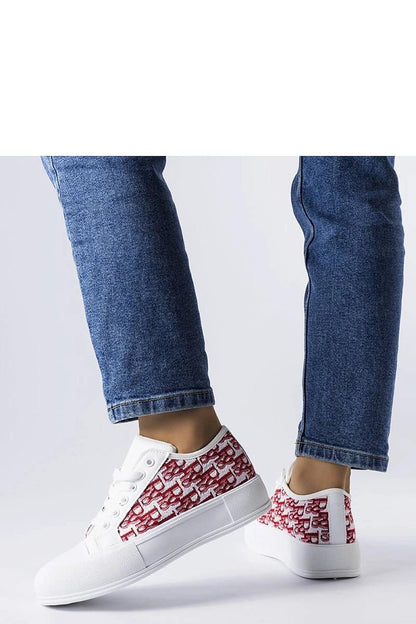 White Sneakers with Red Pattern by Marquis –for Spring-Summer wihte/red / 36 MAHYSTYLE