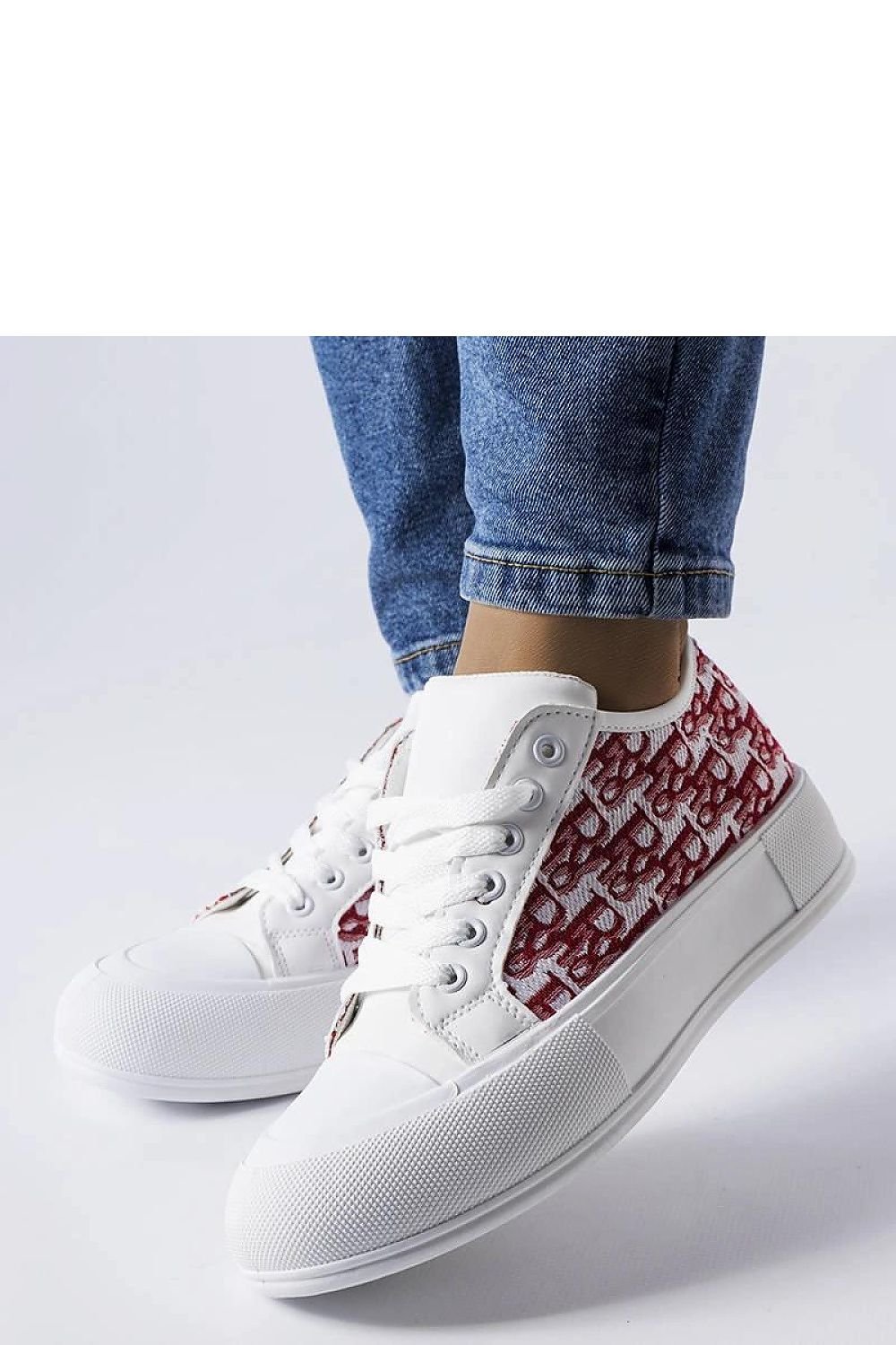 White Sneakers with Red Pattern by Marquis –for Spring-Summer wihte/red / 36 MAHYSTYLE