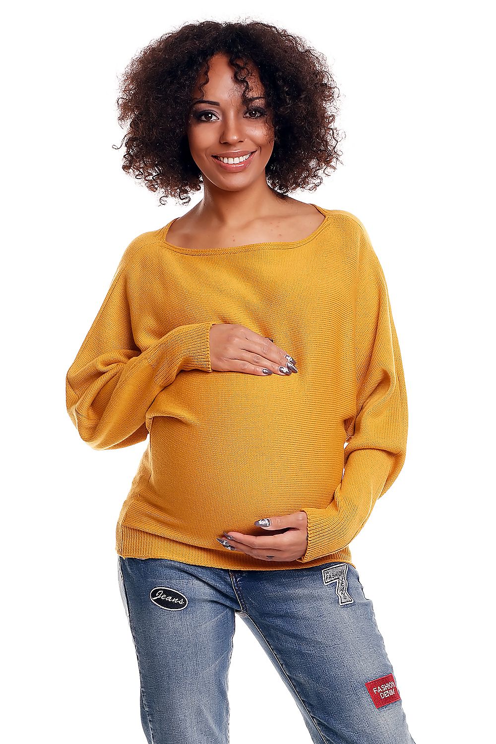 Flirty Oversized Maternity Sweater by PeeKaBoo yellow / one-size-fits-all MAHYSTYLE