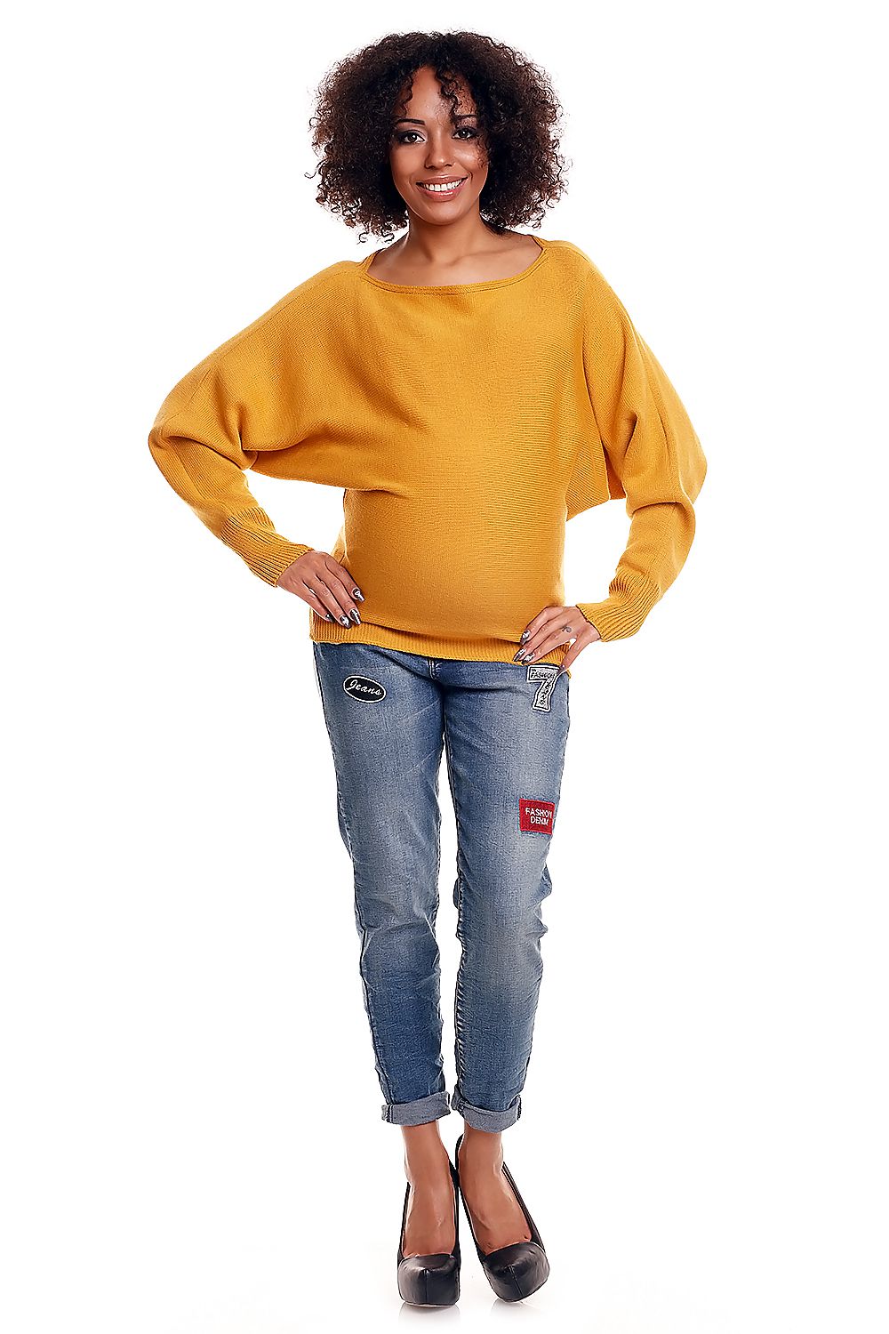 Flirty Oversized Maternity Sweater by PeeKaBoo white / one-size-fits-all MAHYSTYLE