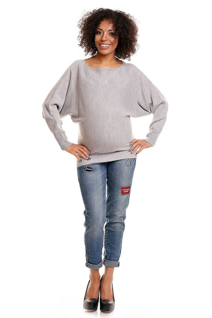 Flirty Oversized Maternity Sweater by PeeKaBoo white / one-size-fits-all MAHYSTYLE