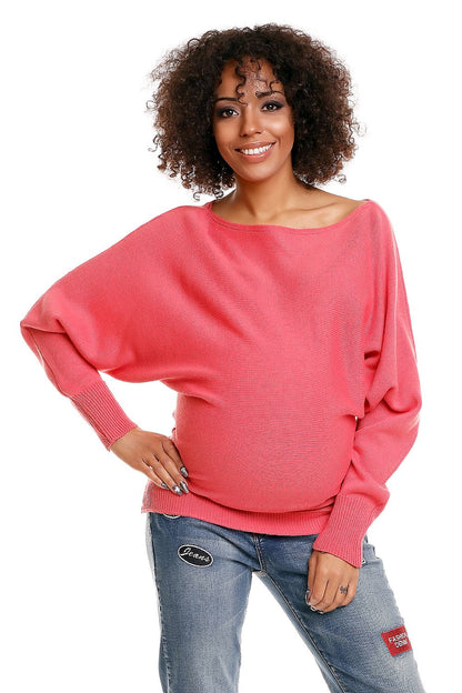 Flirty Oversized Maternity Sweater by PeeKaBoo pink / one-size-fits-all MAHYSTYLE