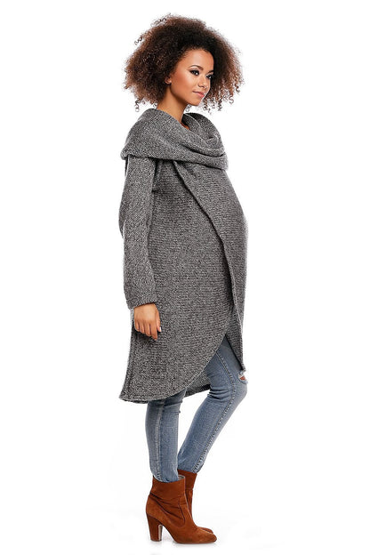 Cozy Asymmetrical Maternity jumper - PeeKaBoo grey / one-size-fits-all MAHYSTYLE