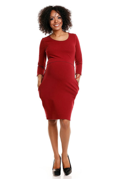 Haven Knitted Maternity Dress - PeeKaBoo red / S/M MAHYSTYLE