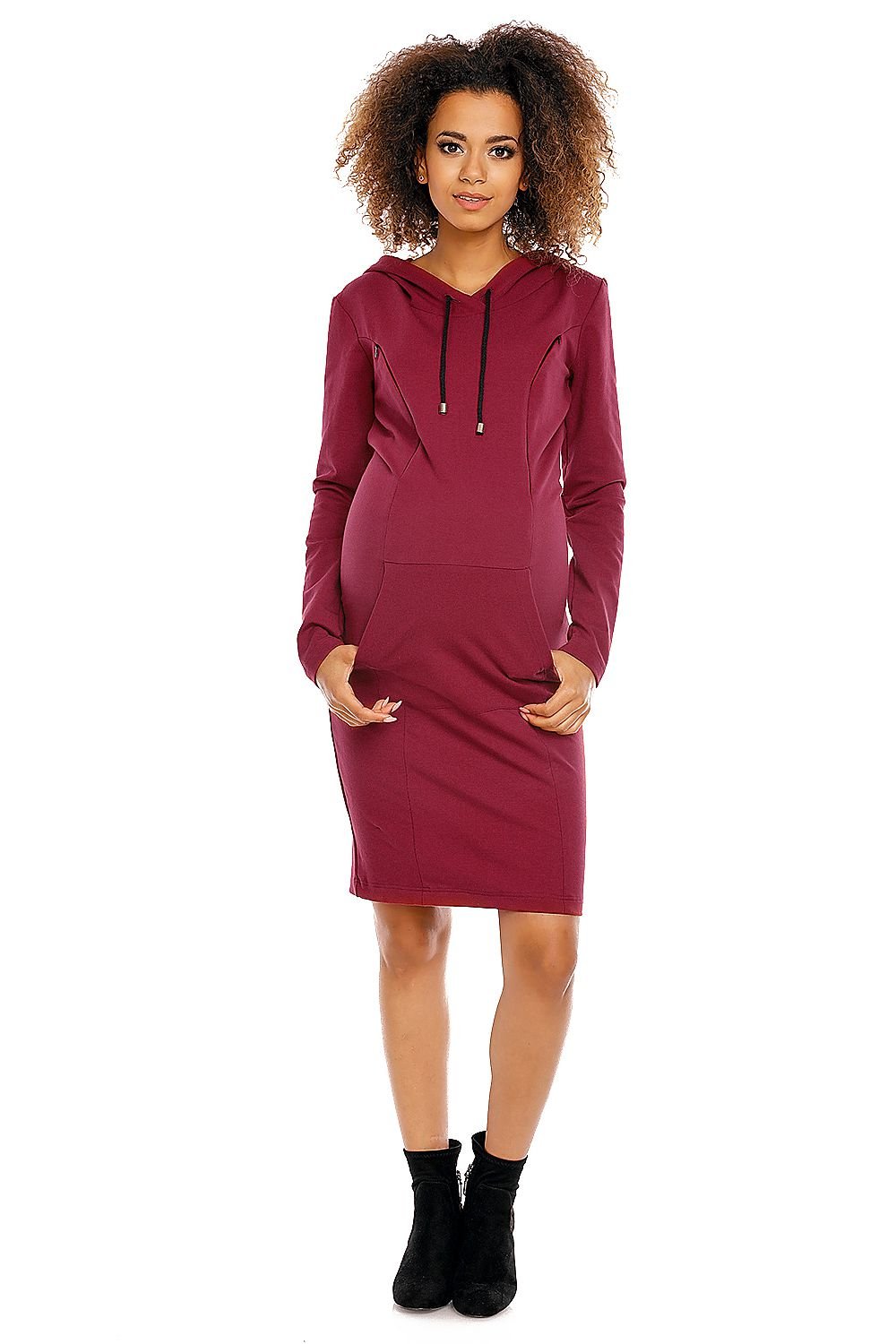 Hooded Maternity Dress by PeeKaBoo beige / S MAHYSTYLE