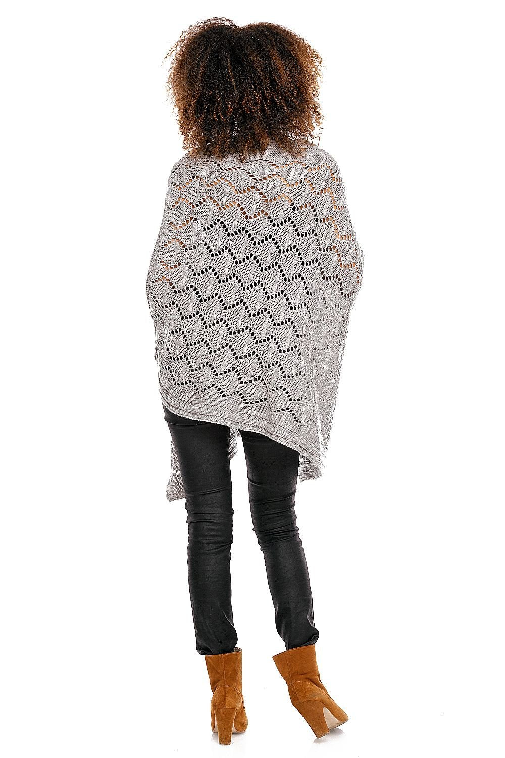 Openwork Poncho by PeeKaBoo grey / one-size-fits-all MAHYSTYLE