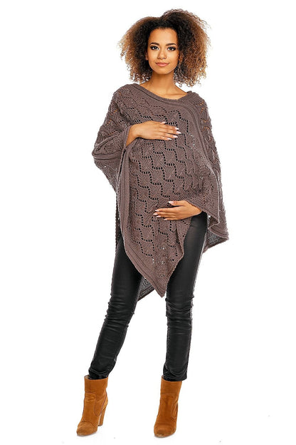 Openwork Poncho by PeeKaBoo brown / one-size-fits-all MAHYSTYLE