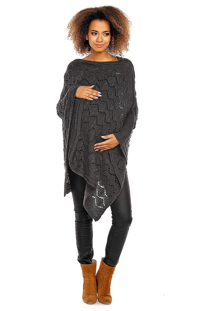 Openwork Poncho by PeeKaBoo grey / one-size-fits-all MAHYSTYLE