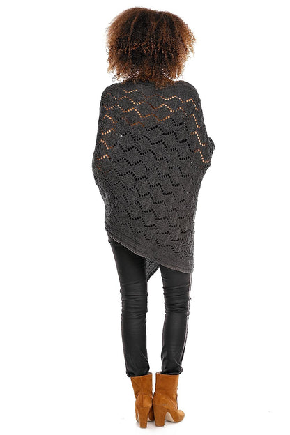 Openwork Poncho by PeeKaBoo grey / one-size-fits-all MAHYSTYLE