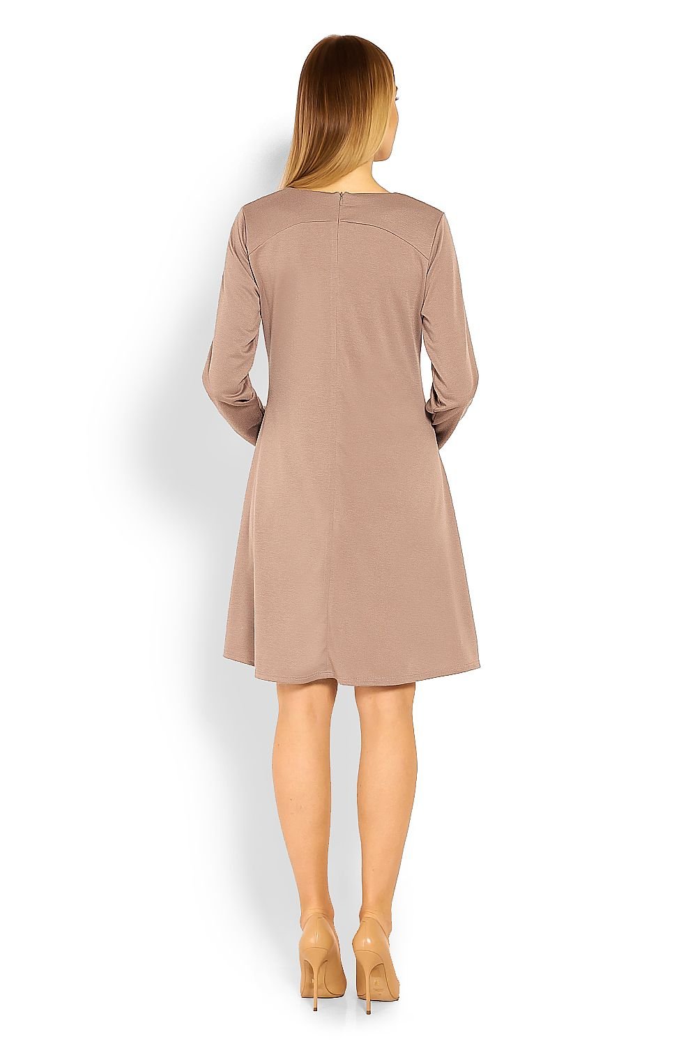 Trapezoidal Flow Maternity Dress by PeeKaBoo beige / S/M MAHYSTYLE