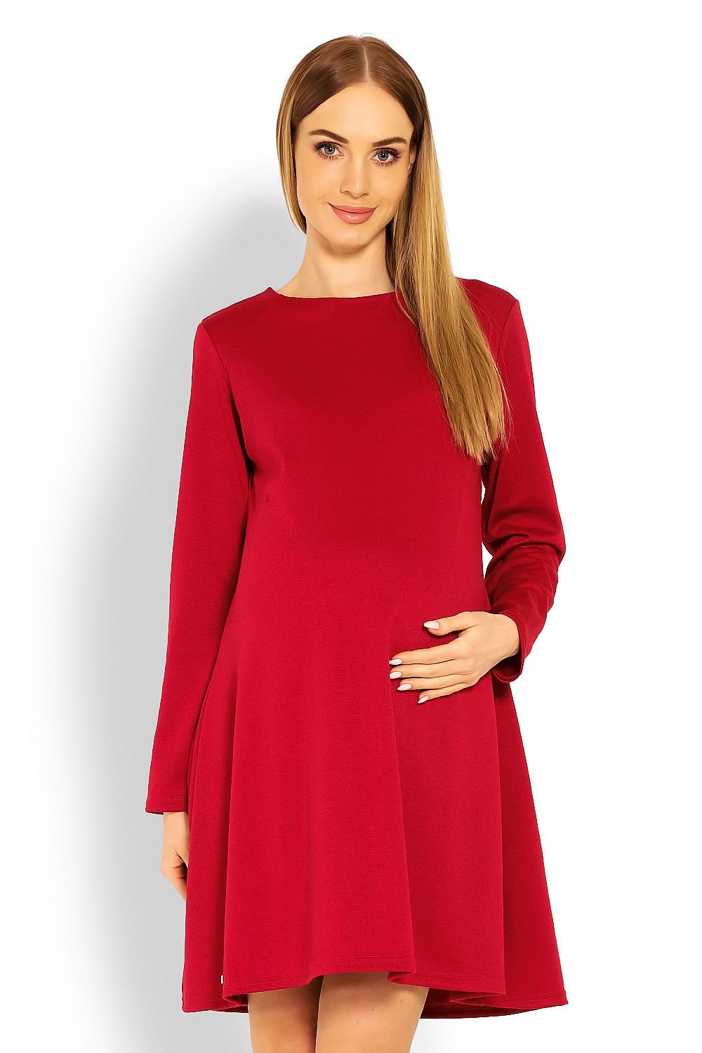 Trapezoidal Flow Maternity Dress by PeeKaBoo red / S/M MAHYSTYLE