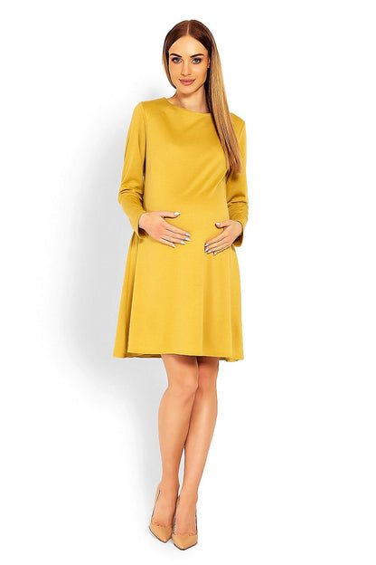 Trapezoidal Flow Maternity Dress by PeeKaBoo beige / S/M MAHYSTYLE