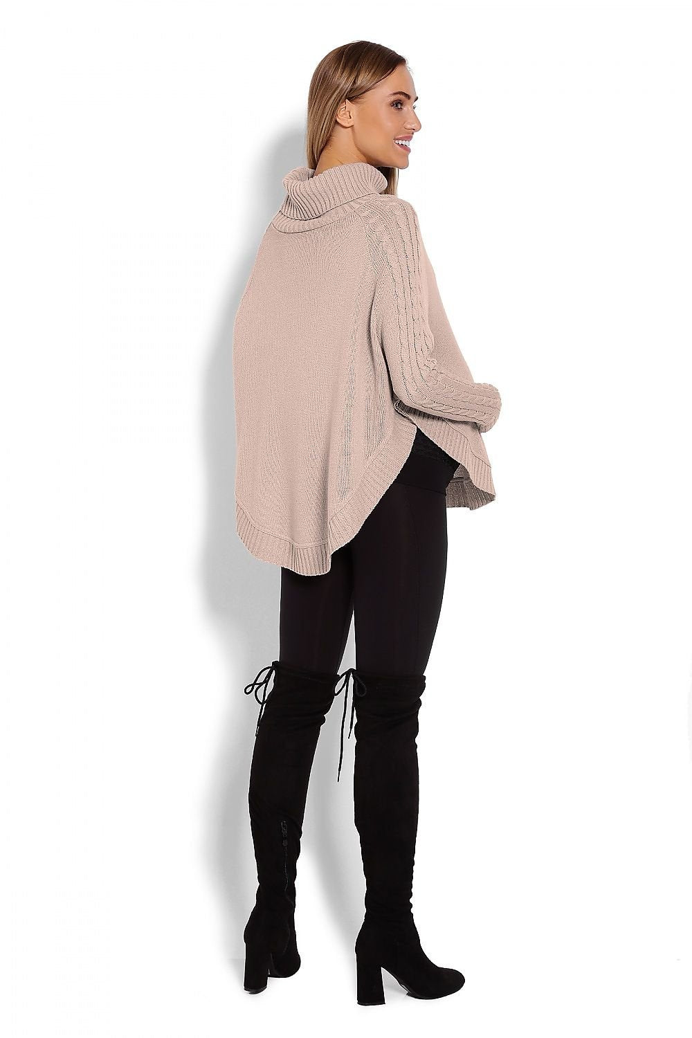 Turtleneck Poncho - PeeKaBoo beige / one-size-fits-all MAHYSTYLE