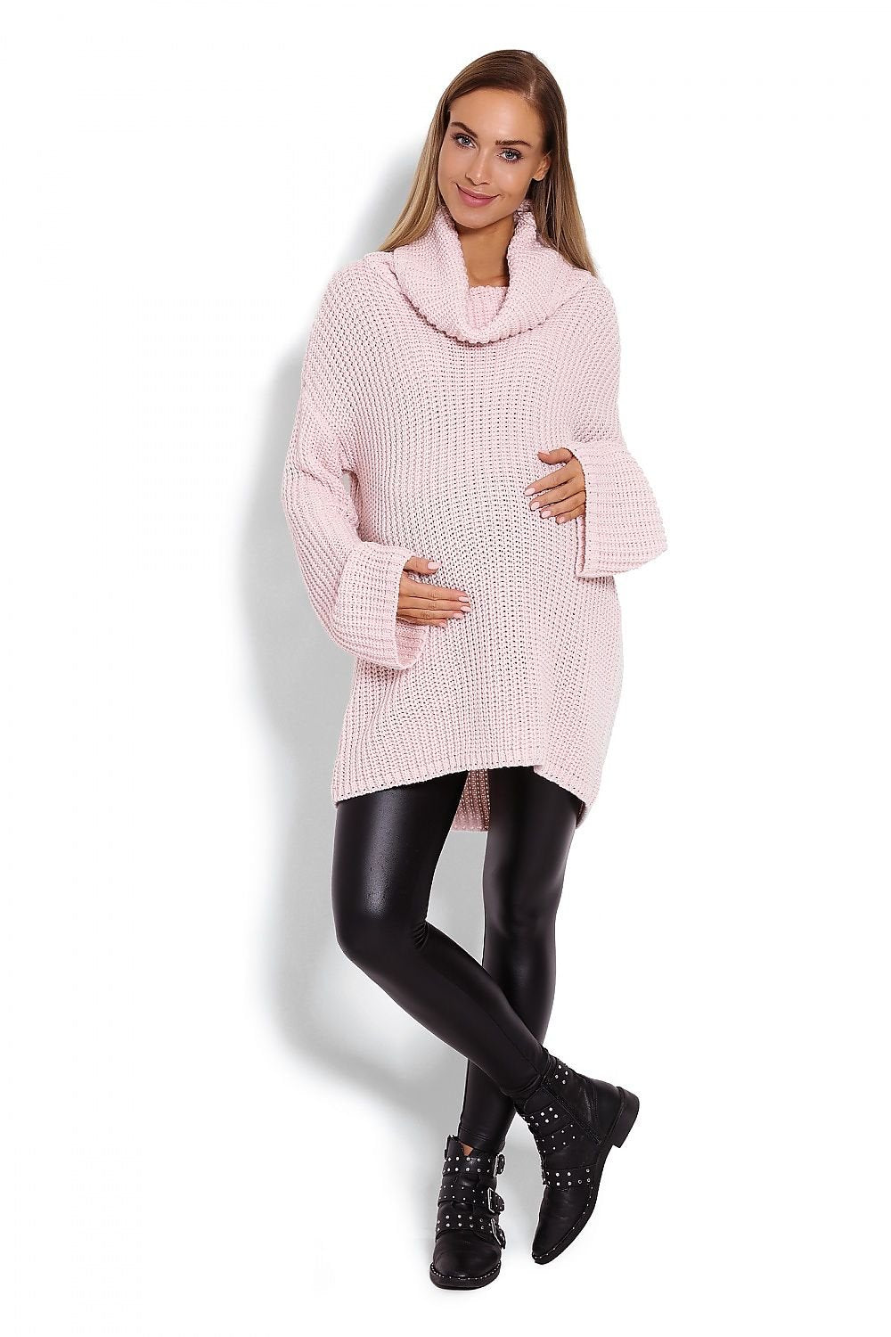 Oversize Maternity Sweater by PeeKaBoo pink / one-size-fits-all MAHYSTYLE