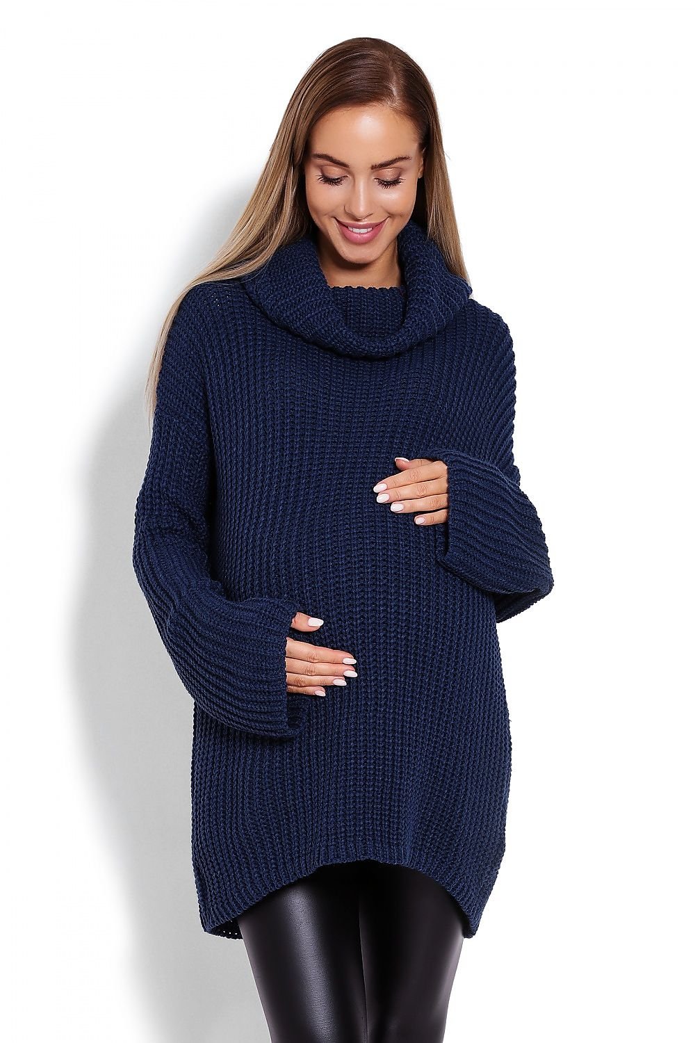 Oversize Maternity Sweater by PeeKaBoo navy blue / one-size-fits-all MAHYSTYLE