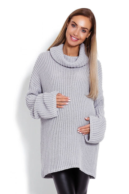 Oversize Maternity Sweater by PeeKaBoo grey / one-size-fits-all MAHYSTYLE