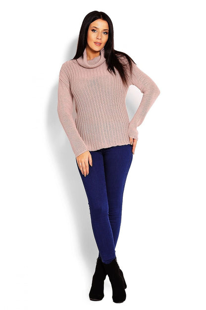 Classic Charm Turtleneck Sweater by PeeKaBoo beige / one-size-fits-all MAHYSTYLE