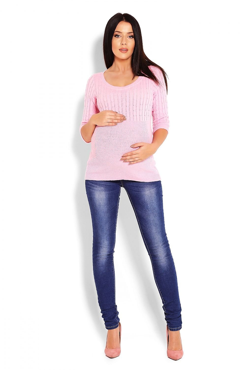 Braided Maternity Sweater by PeeKaBoo pink / one-size-fits-all MAHYSTYLE