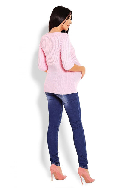 Braided Maternity Sweater by PeeKaBoo pink / one-size-fits-all MAHYSTYLE