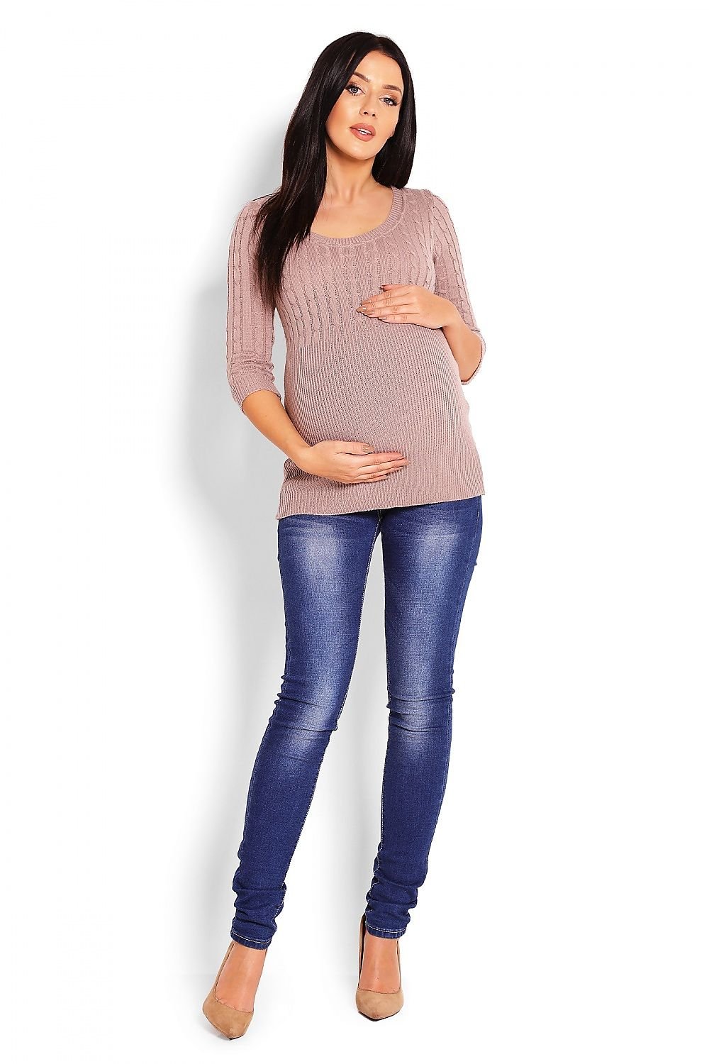 Braided Maternity Sweater by PeeKaBoo pink / one-size-fits-all MAHYSTYLE