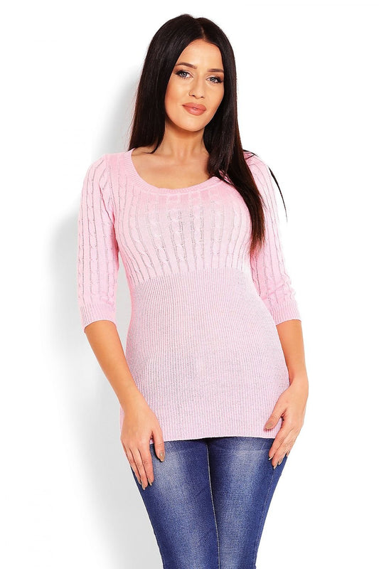 Braided Grace Sweater by PeeKaBoo pink / one-size-fits-all MAHYSTYLE