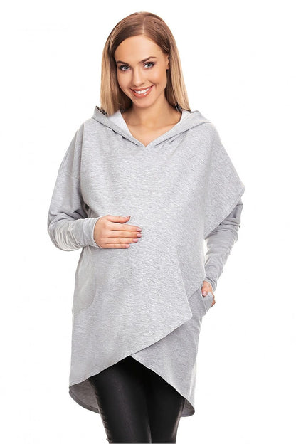 Cozy Layered Maternity Hoodie by PeeKaBoo grey / S/M MAHYSTYLE