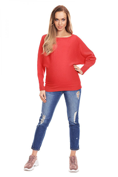 Flirty Oversized Maternity Sweater by PeeKaBoo white / one-size-fits-all MAHYSTYLE