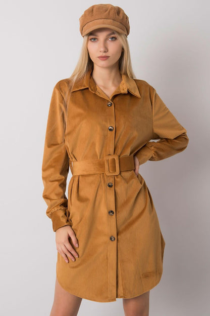 Camel Button-Down Daydress from Italy moda