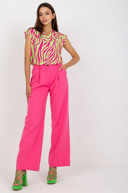 High-Waisted Pleated Pants