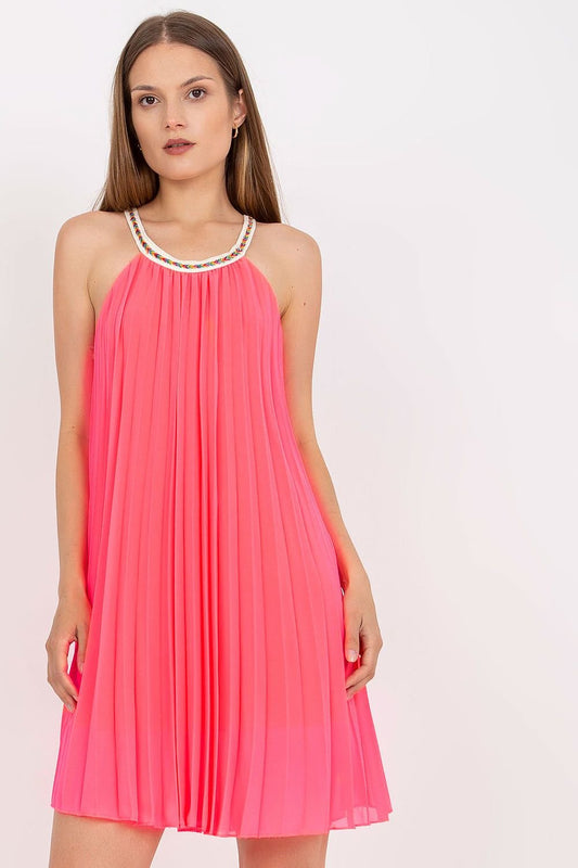 Strapless Pleated Summer Dress by Italy Moda