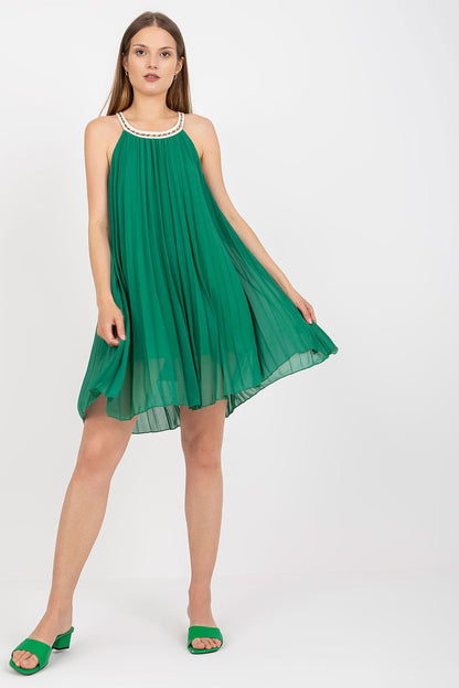 Strapless Pleated Summer Dress by Italy Moda