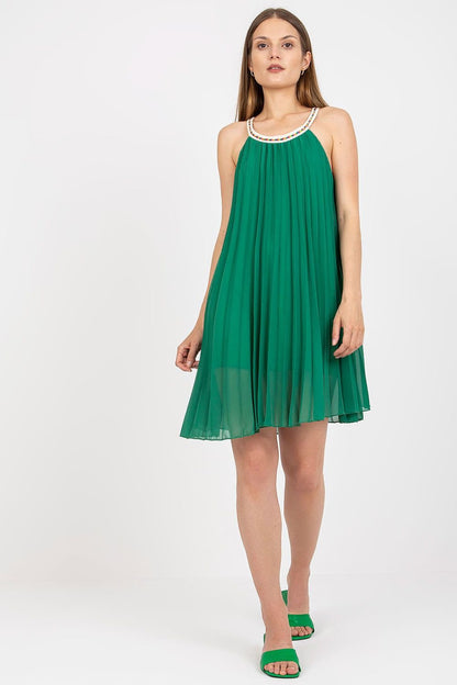 Strapless Pleated Summer Dress by Italy Moda