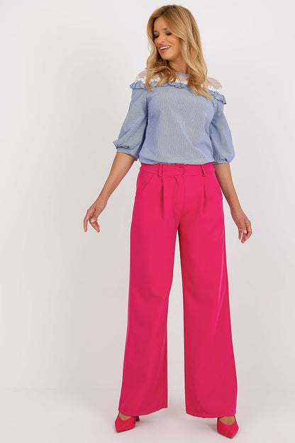 High-Waisted Pleated Pants